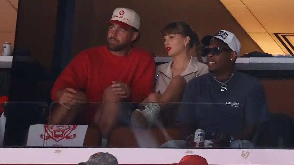 Image from Daily Mail | Taylor Swift News: Taylor Swift and Travis Kelce coverage at Stanley Cup Final leaves NHL...