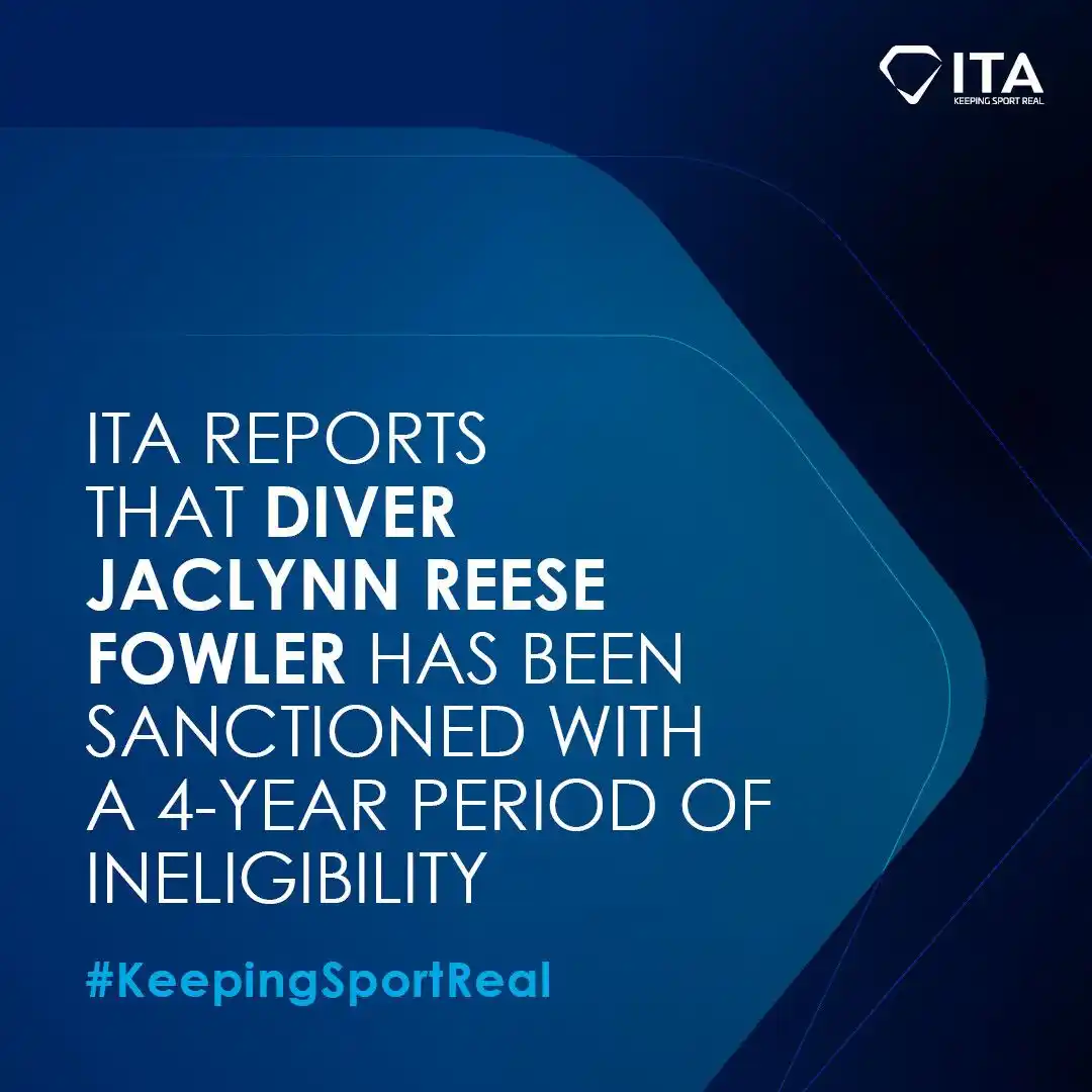 Image from International Testing Agency (ITA): The ITA, on behalf of World Aquatics, reports that American diver Jacl...