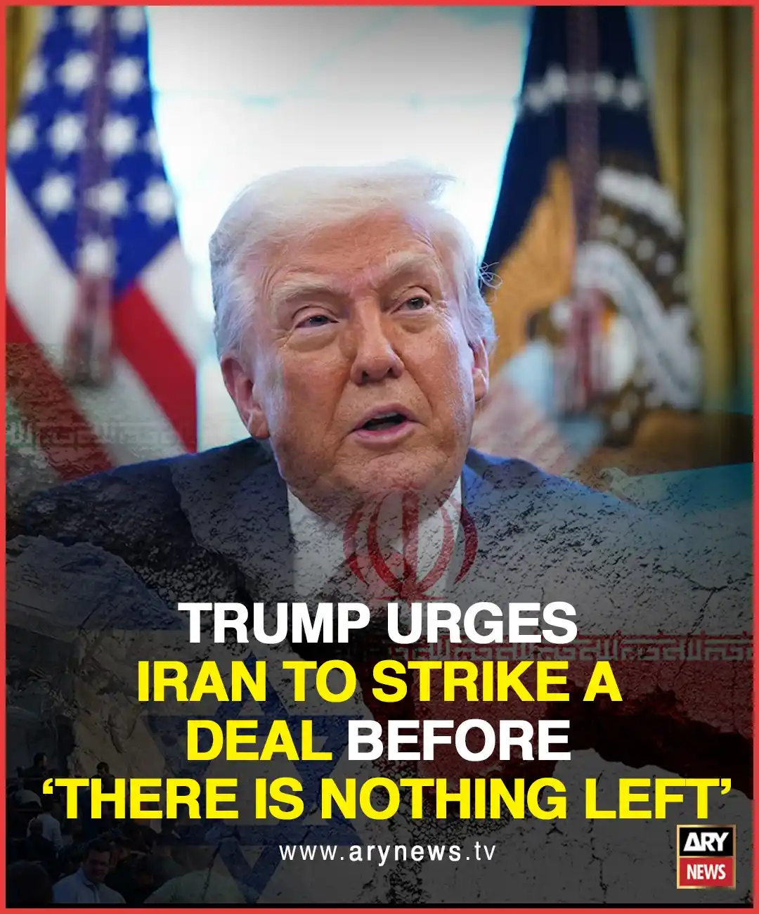 Image from ARY News: Trump urges Iran to strike a deal before ‘there is nothing left’ Read...