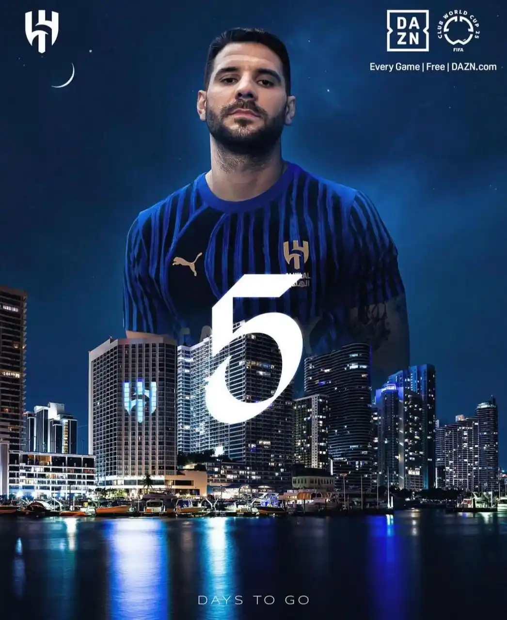 Image from 💙 عشاق نادي الهلال السعودي 💙: 🚨 تصميم حساب الهلال للعد التنازلي قبل مواجهة الريال — عم الكل ميتر...