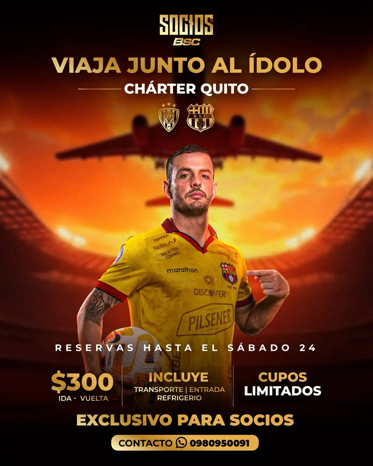 Image from SOCIOS BSC: Tú, el Ídolo y 90 minutos… ¡Por la clasificación en Quito! 👊🏻💛 🪪 ...