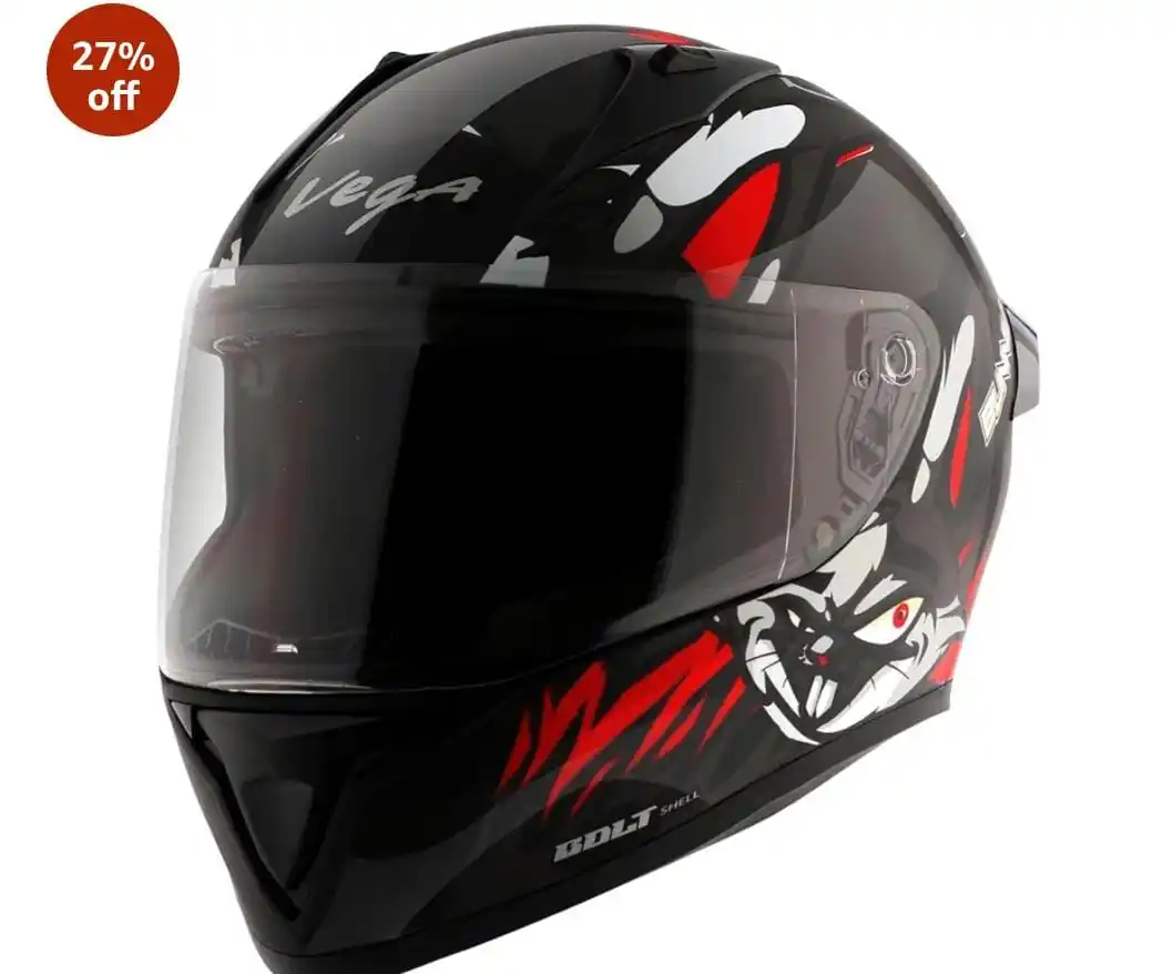 Image from Great Deals Hub PRO: 🔥🔥Vega Bolt Bunny Black Red Helmet-L @ ₹1,604 Buy Here : http...