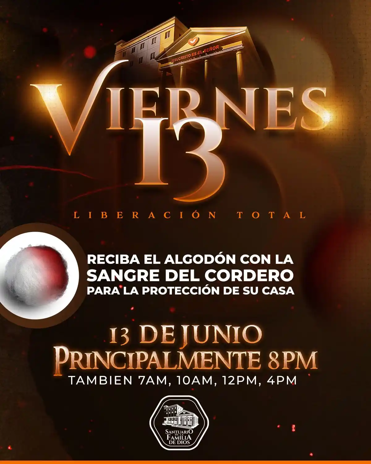 Image from TEMPLO DE LOS MILAGROS | MIAMI: 🔥 ¡VIERNES 13! 🔥 Un DÍA FUERTE PARA ROMPER TODAS LAS MALDICIONES en...