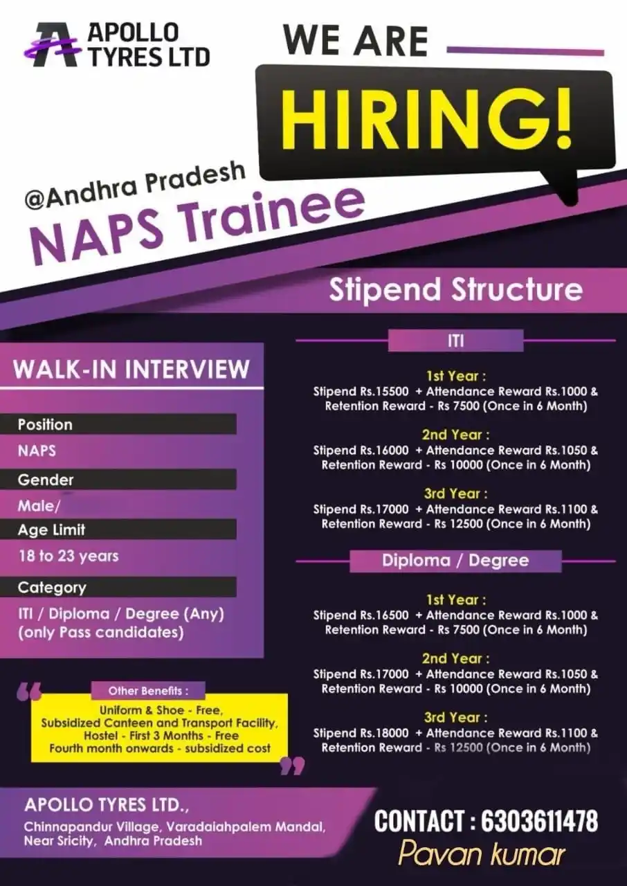 Image from PR JOBS & TECH INFO: Walk-In Interview for Freshers – Operator Positions Naps Trainee Date...