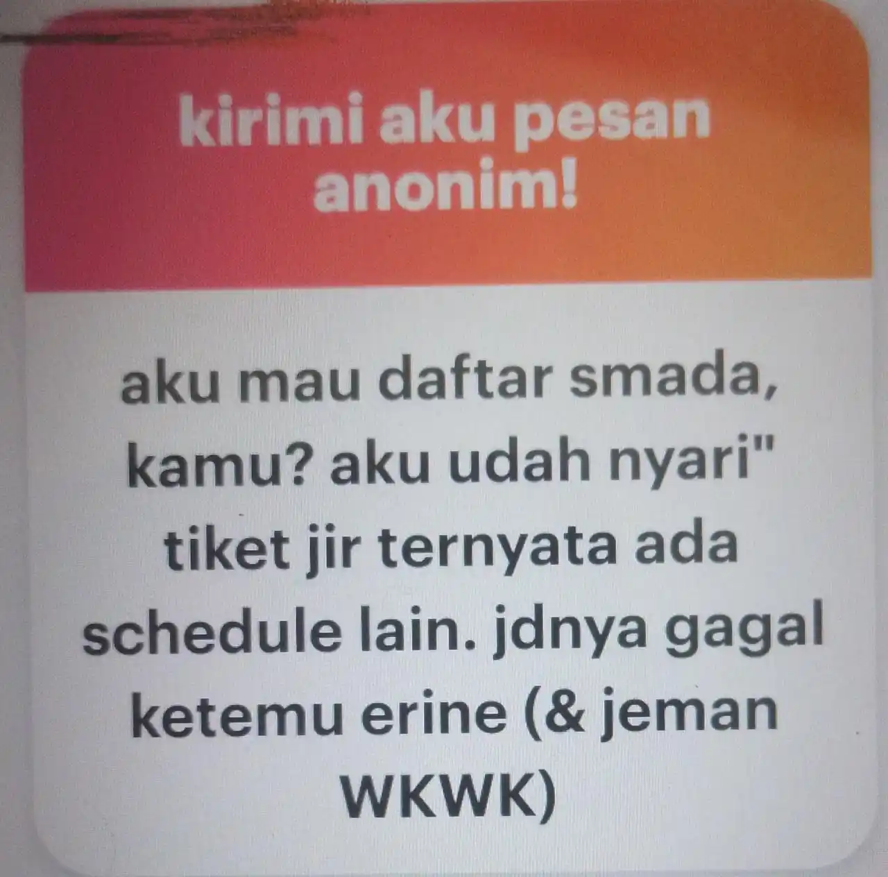 Image from SpiderJem: WOI KURANG AJAR WKWK, km ada x ga brow lanjut disana aja...