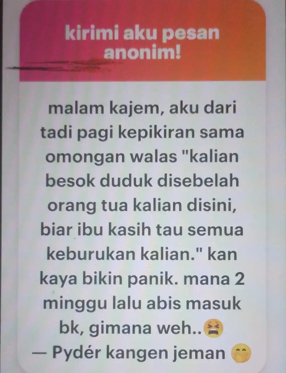 Image from SpiderJem: ya udah terima resiko, kmu berani berbuat, berani bertanggungjawab don...