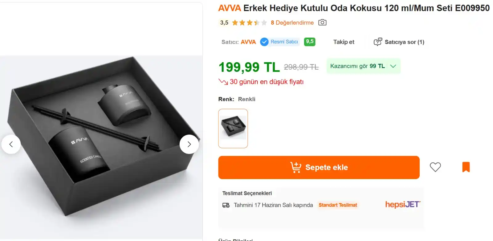 Image from Sıcak Fırsatlar: 📢 AVVA Erkek Hediye Kutulu Oda Kokusu 120 ml/Mum Seti E009950 199,99...