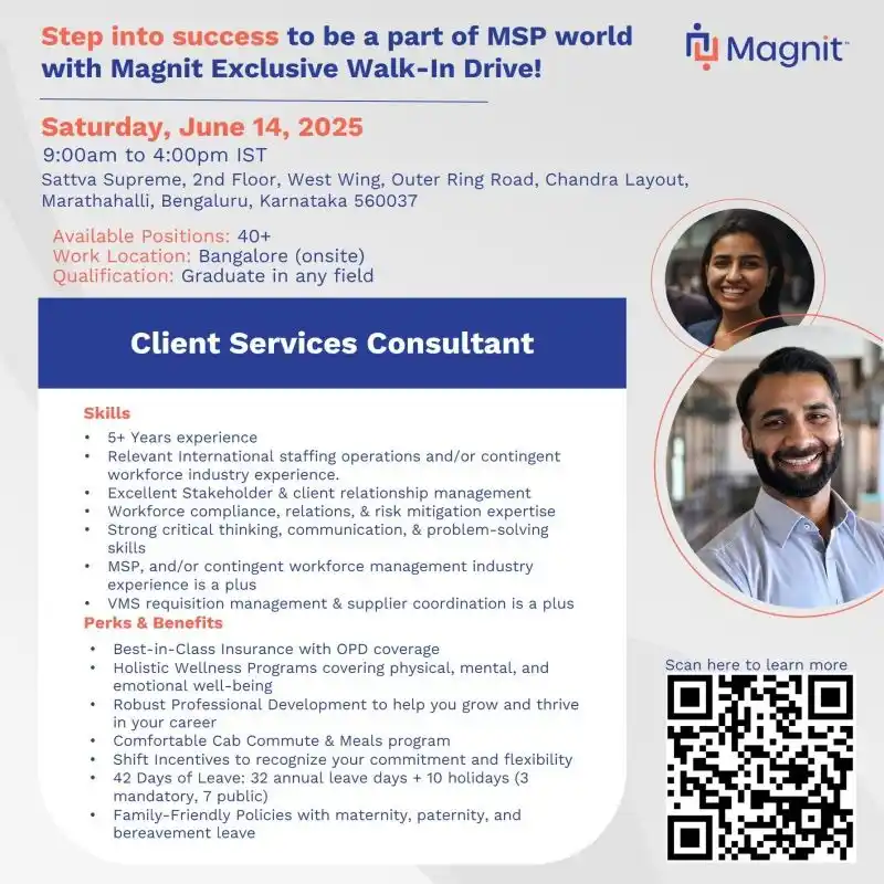 Image from Bengaluru Jobs & Careers: 🚨 Bengaluru – We’re Hiring! 🚨 We’re hosting a walk-in drive and wou...