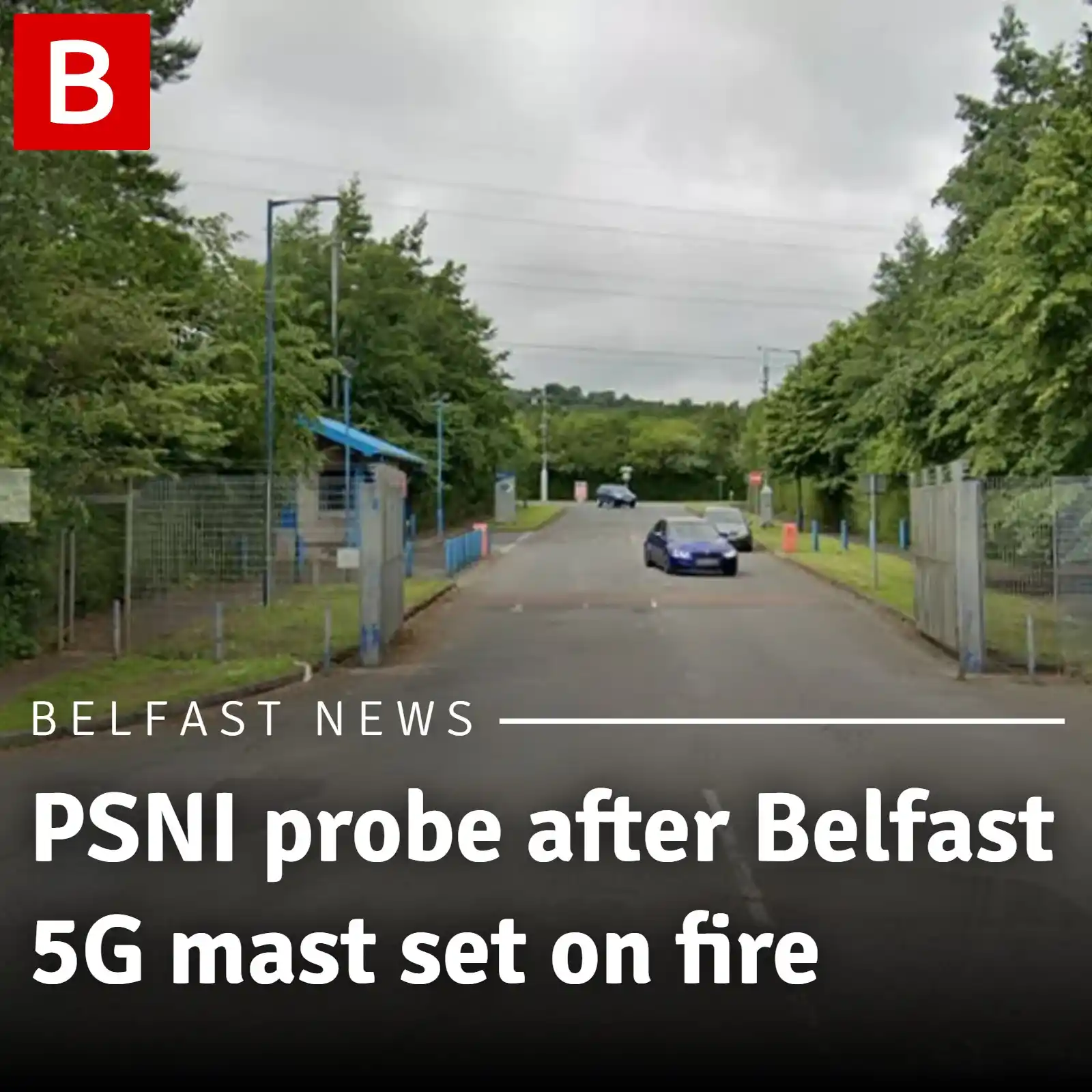 Image from Belfast Live: 🚨 BREAKING🚨 PSNI probe after Belfast 5G mast set on fire https://c...