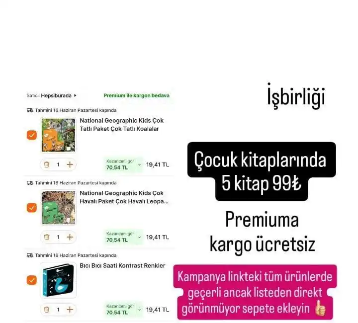 Image from Sıcak Fırsatlar: Çocuk kitaplarında 5 kitap 99₺ Kampanyada nat geo kitapları falan da...