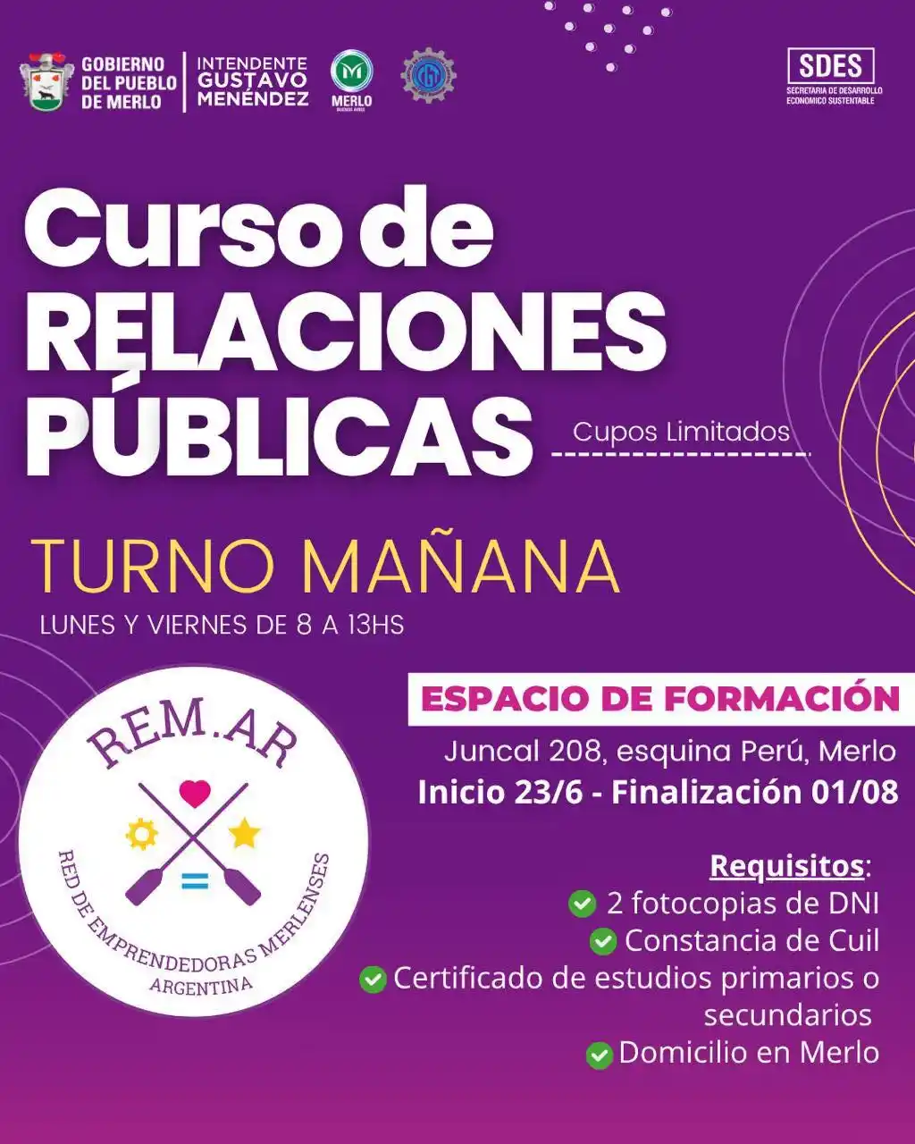 Image from MerloGob: *Curso gratuito de Formación para Emprendedoras* _La Secretaría de De...