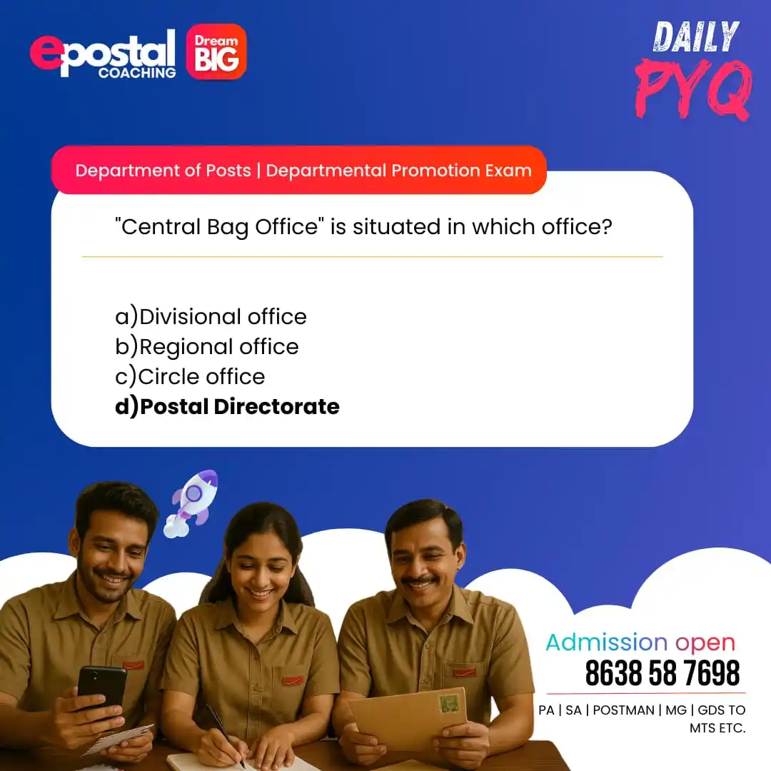 Image from epostal coaching - No.1 in India for LDCE: 📮DOP Most Repeated Question - Daily Dose📚 <a class="text-blue-500 h...