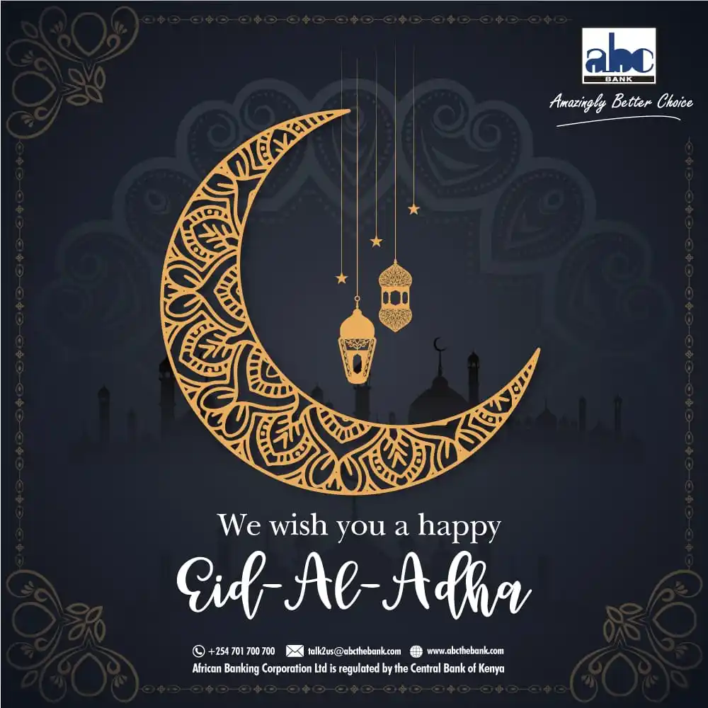 Image from ABC Bank Group: 🎉 Eid Al-Adha Mubarak! 🕌 As we reflect on the values of sacrifice a...