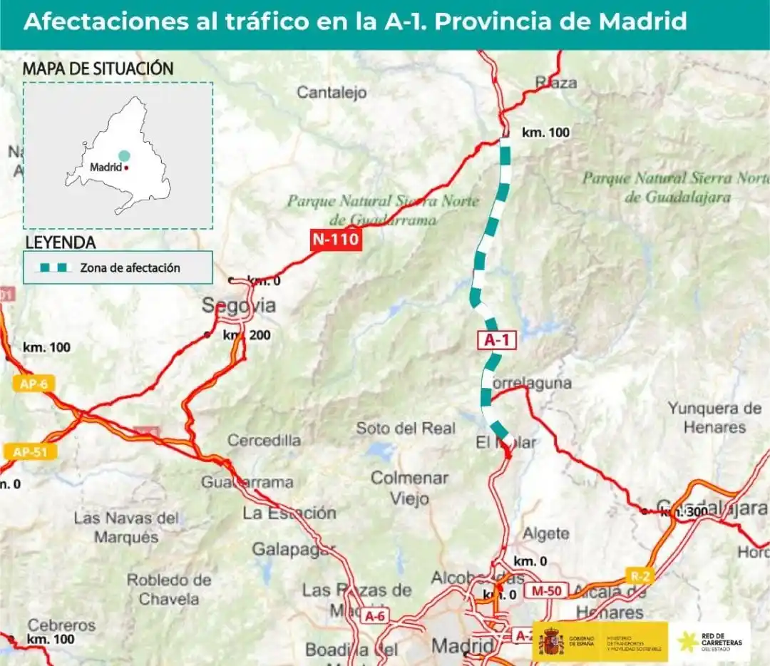 Image from DGT Eurotruckstar: Este lunes iniciamos las actuaciones de reparación del firme de la A-1...