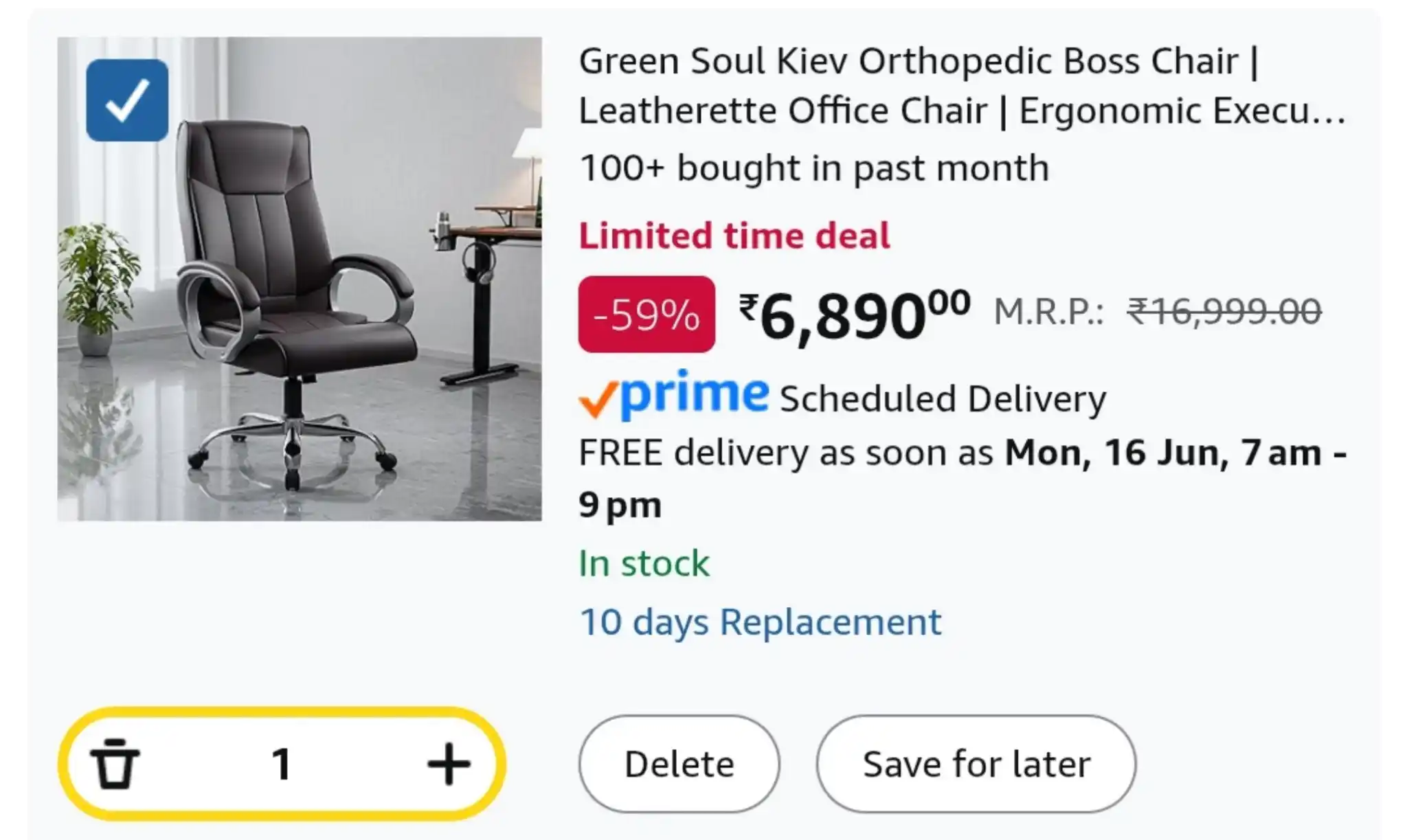 Image from ProLooterz Shopping Deals: Green Soul Kiev Orthopedic Boss Chair | Leatherette Office Chair | Erg...