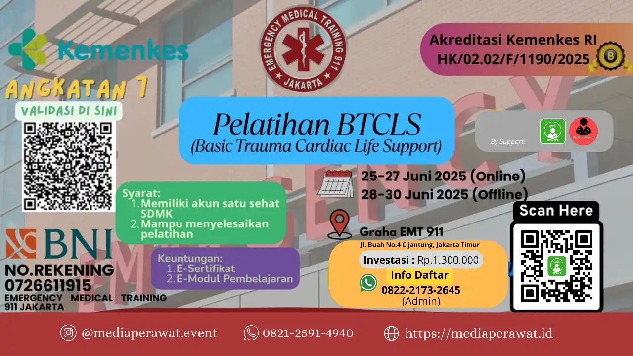 Image from MEDIA LOKER KESEHATAN: *IKUTI PELATIHAN BTCLS - 25-30 JUNI 2025 WILAYAH JAKARTA*‼️ *Jadwal P...