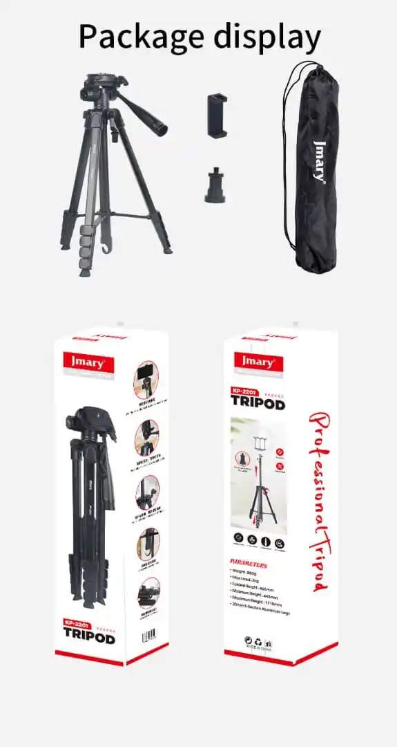 Image from VILLAGE TECH: *JMARY CAMERA STAND* _KP-2201_ 🍃1.7M Tripod 🍃Pan Head and Ring ...