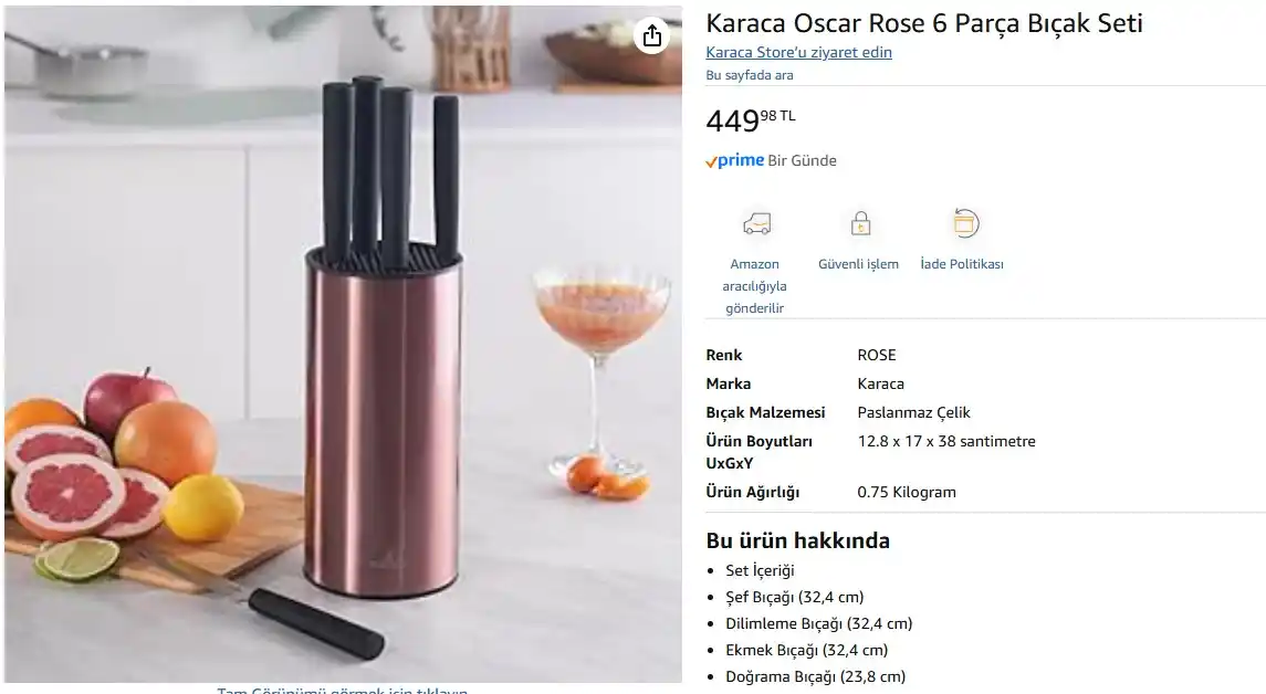 Image from Sıcak Fırsatlar: Karaca Oscar Rose 6 Parça Bıçak Seti 449,98 TL http://fenom.io/71i1 ...