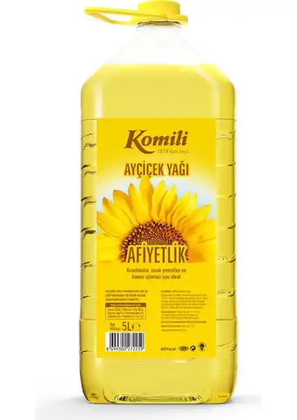 Image from Sıcak Fırsatlar: Komili Ayçiçek Yağı 5 Lt Dar Ağız Pet Şişe 2 adet alımda market100 k...