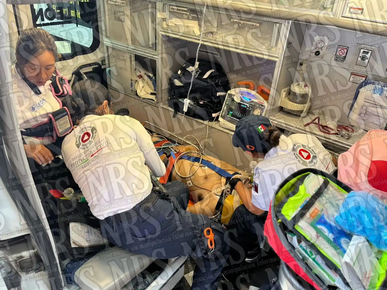 Image from NRS noticias: *Noticias León* Un hombre de aproximadamente 30 años resultó con un fu...