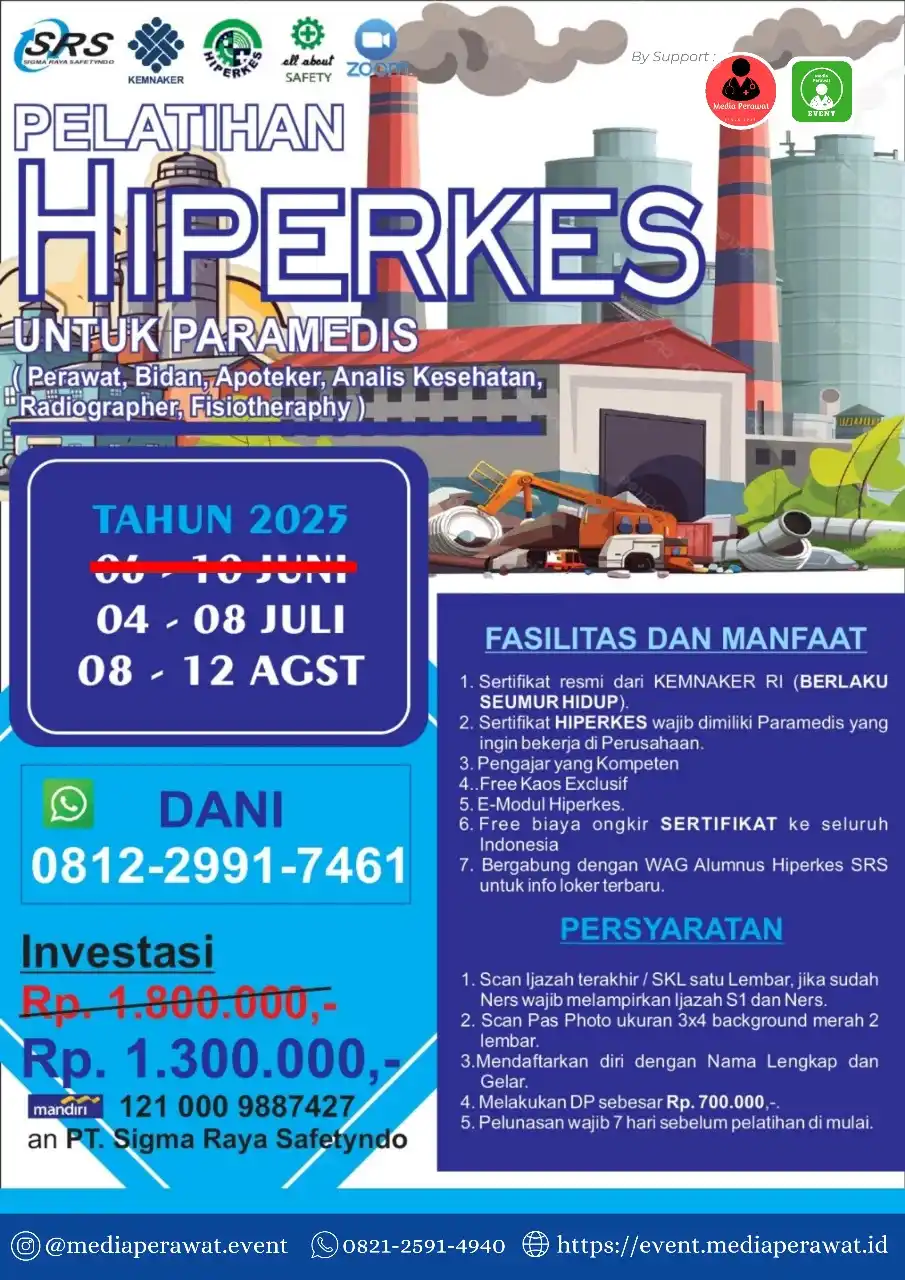 Image from MEDIA LOKER KESEHATAN: *PELATIHAN HIPERKES & KESELAMATAN KERJA BAGI PERAWAT, BIDAN, ANALISIS ...