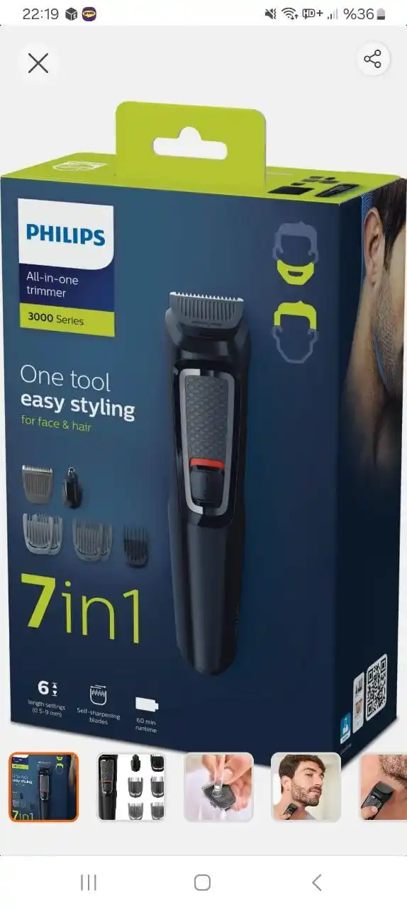 Image from Sıcak Fırsatlar: Philips MG3720 Erkek Bakım Seti 7'si 1 arada Saç & Sakal Şekillendiric...