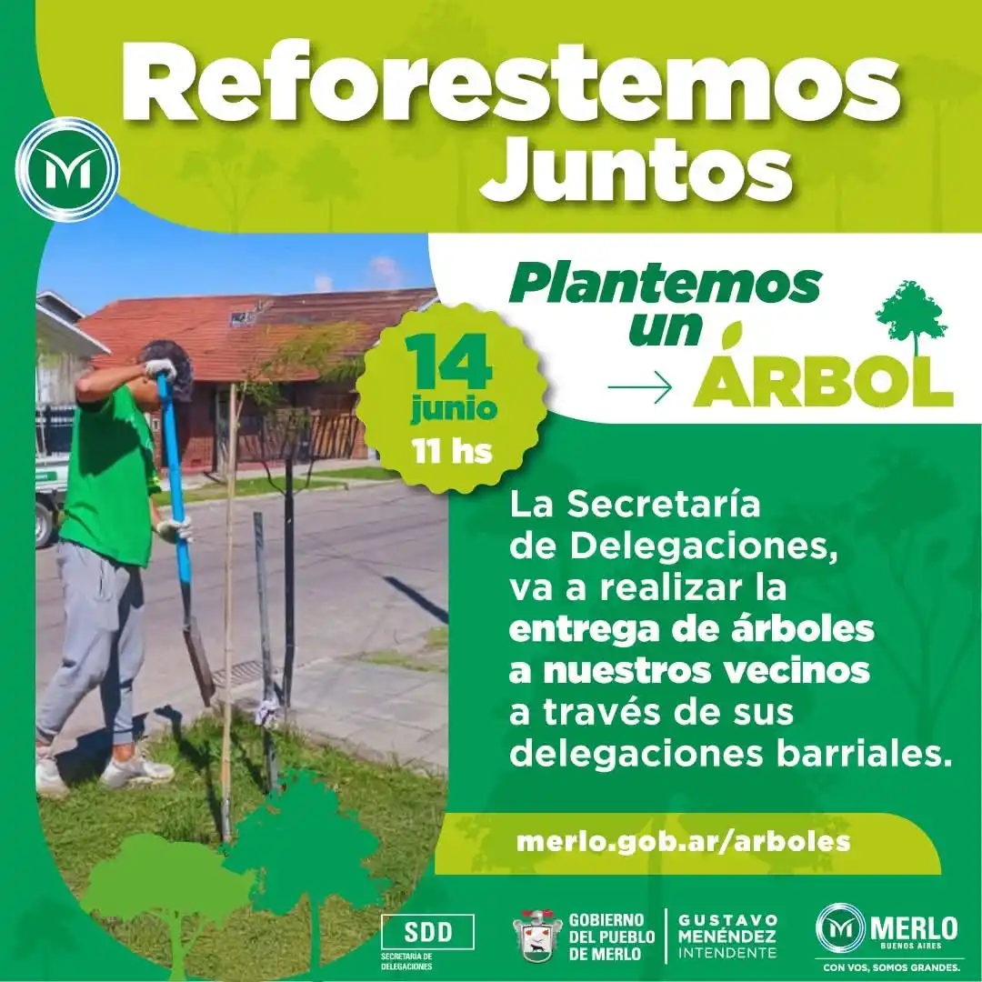 Image from MerloGob: *Reforestemos juntos* 🌳 *Plantemos un árbol* 👉 Acercate a la delega...
