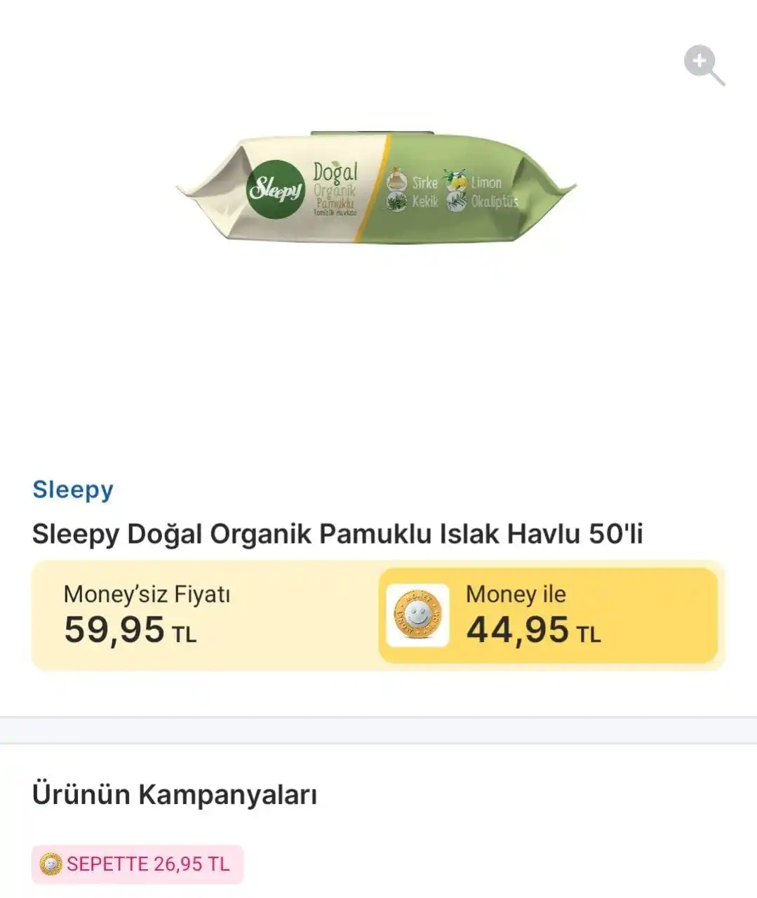 Image from Sıcak Fırsatlar: Sleepy Doğal Organik Pamuklu Islak Havlu 50'li 10 adet 99,75 TL http...