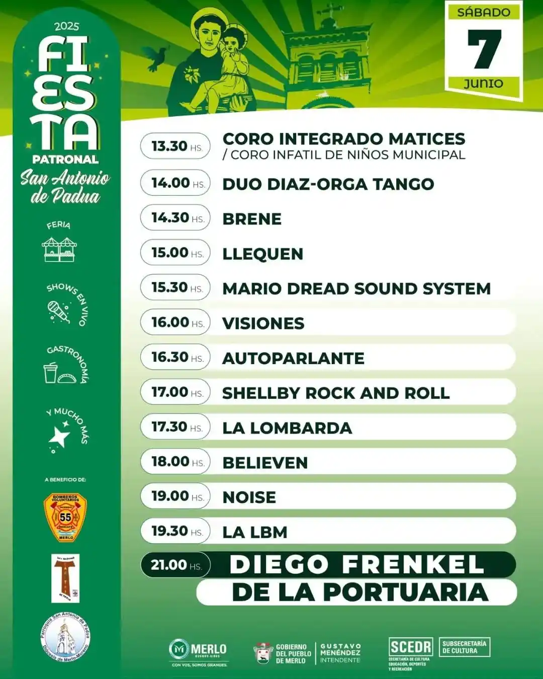 Image from MerloGob: *Te esperamos en la Fiesta Patronal San Antonio de Padua* 🎉 Vení en...