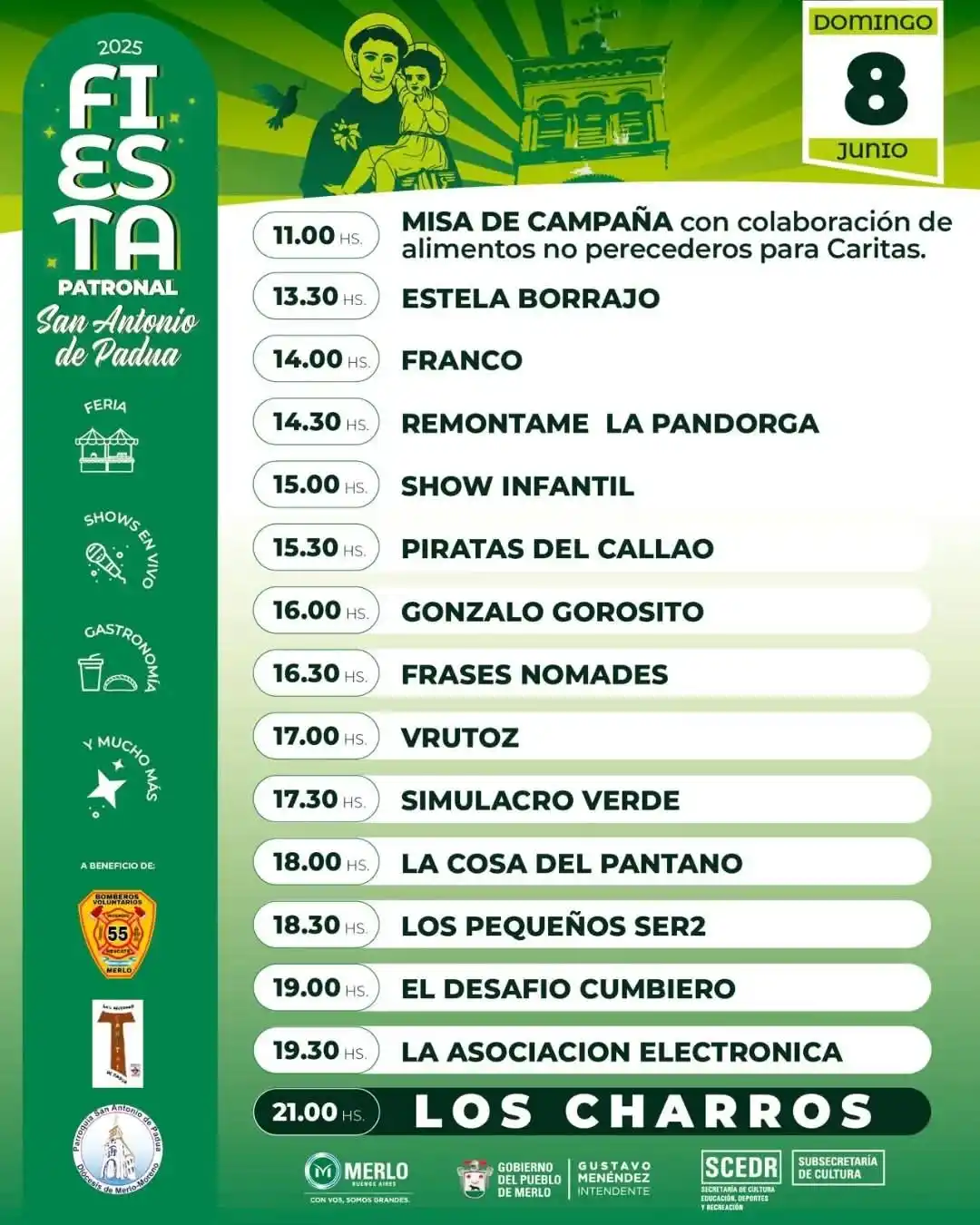 Image from MerloGob: *Te esperamos en la segunda jornada de la Fiesta Patronal San Antonio ...