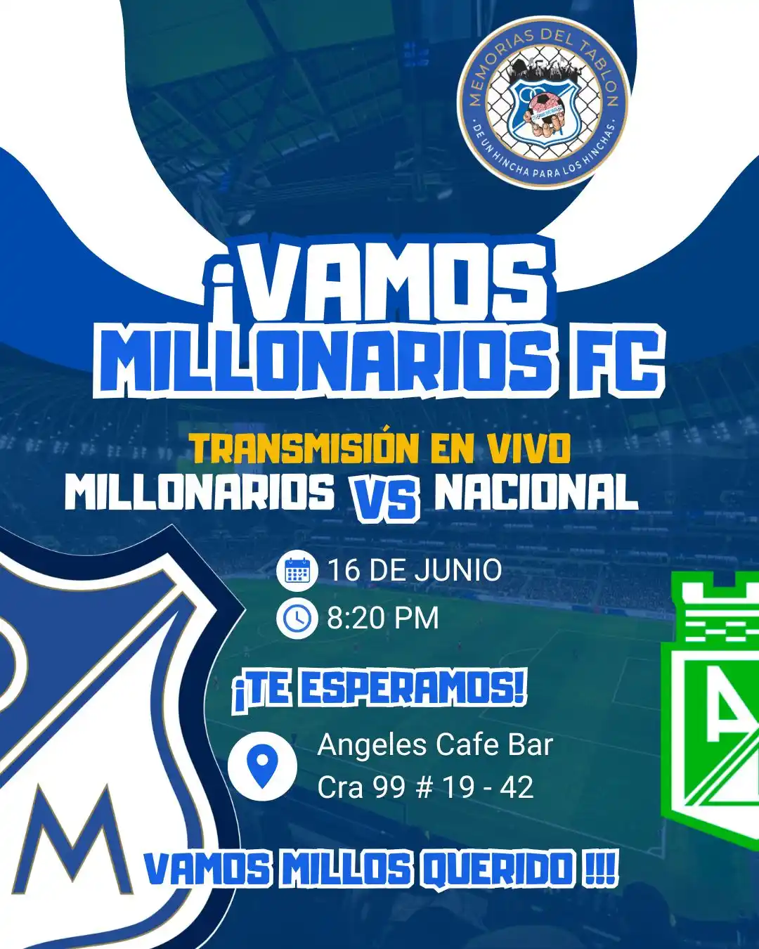 Image from Las Noticias De Millonarios / Memorias Del Tablón: TODOS INVITADOS HABRÁN RIFAS DE CAMISETAS DE MILLONARIOS 🥳🥳🥳 TE E...