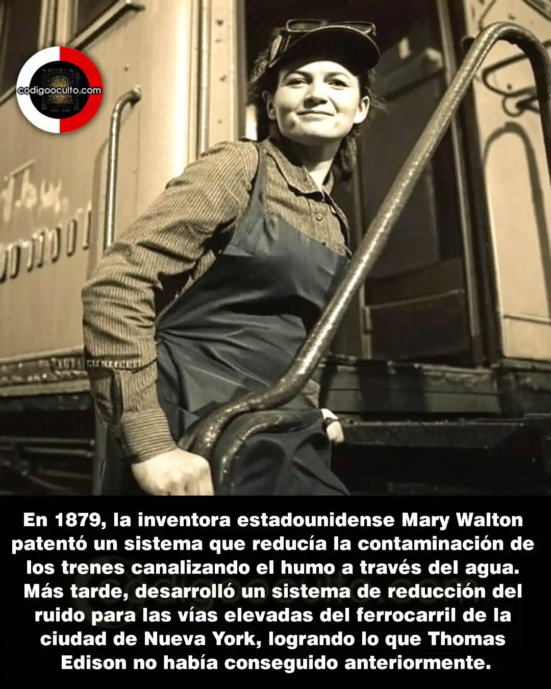 Image from CODIGO OCULTO: Un saludo, Mary Walton fue una inventora del siglo XIX que obtuvo dos...