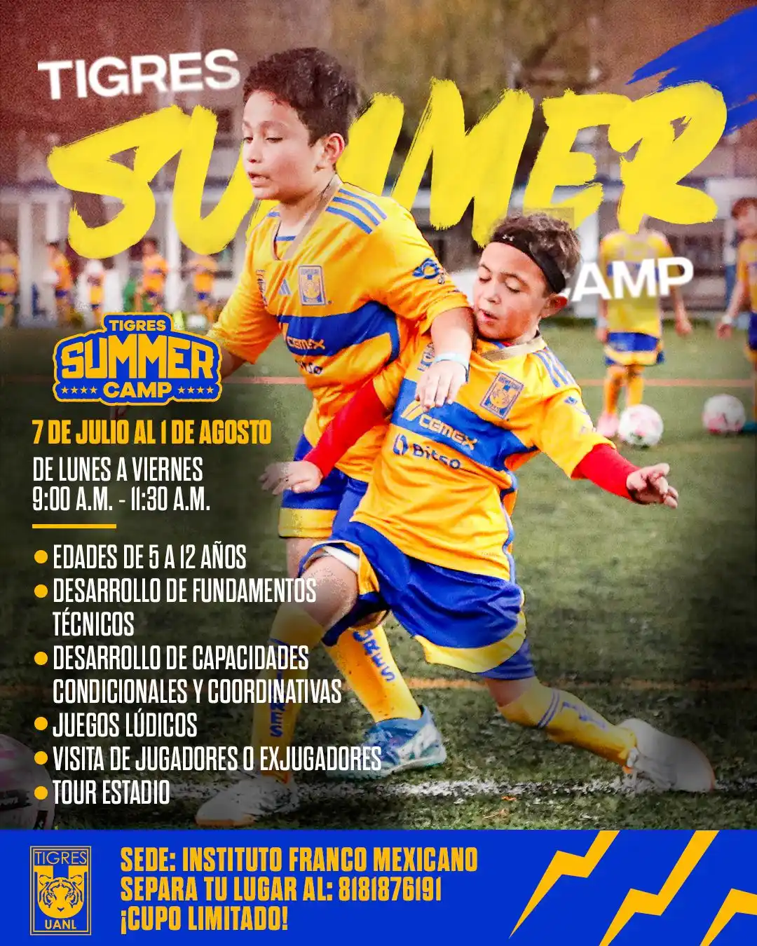 Image from Club Tigres: 😎🐯⚽️ ¡Vive la experiencia Tigres Summer Camp del 7 de Julio al 1 de ...