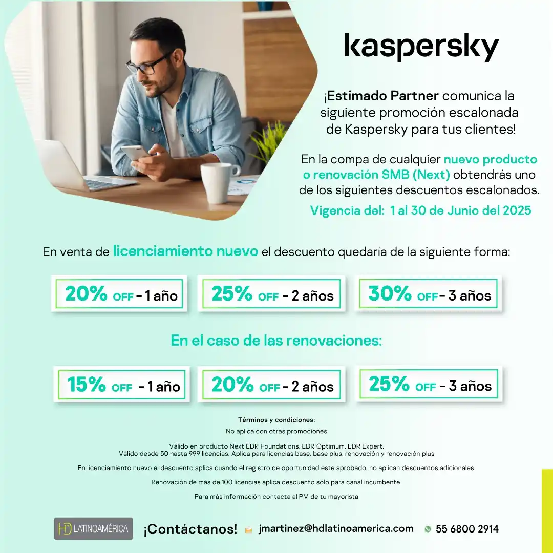 Image from HD Latam al Momento.: 🚨 ¡Ya está disponible la promoción escalonada de Kaspersky SMB (Next)...