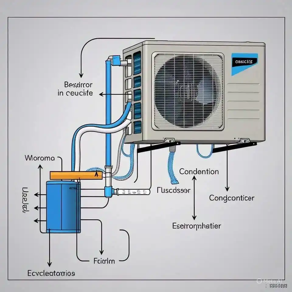 Image from HVAC Technical Support: a detailed diagram of an air conditioning system, highlighting its key...