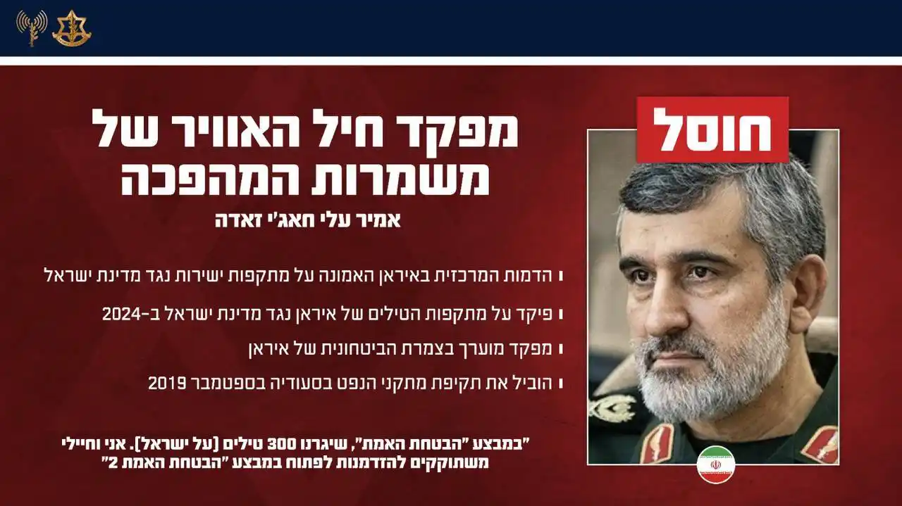 Image from India Strikes - Youtube | OSINT 🇮🇳: *Another IRGC Commander Down* IRGC Air Force Cdr Amir Hajizadeh elimi...