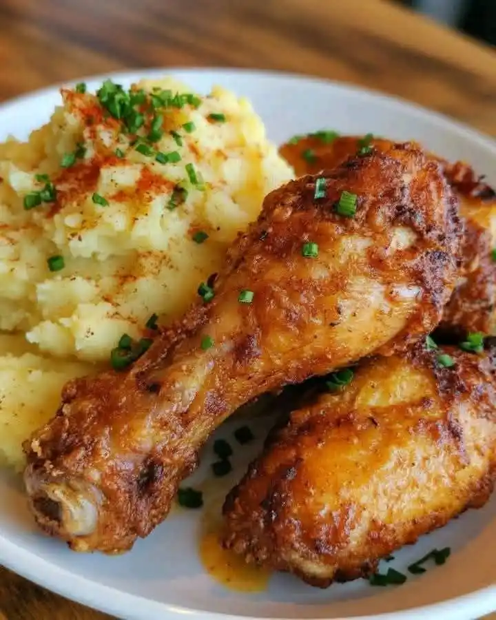 Image from Cooking And Baking Recipes Zim: *Crispy Baked Chicken Drumsticks with Mashed Potatoes* *Ingredients:*...