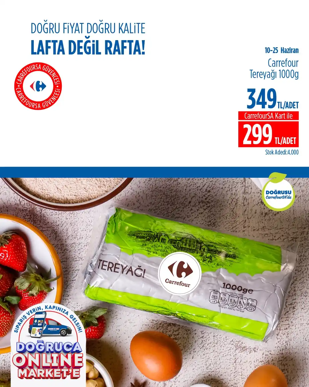 Image from CarrefourSA: Doğru fiyat, doğru kalite lafta değil rafta! 💙 Seçili Carrefour tere...