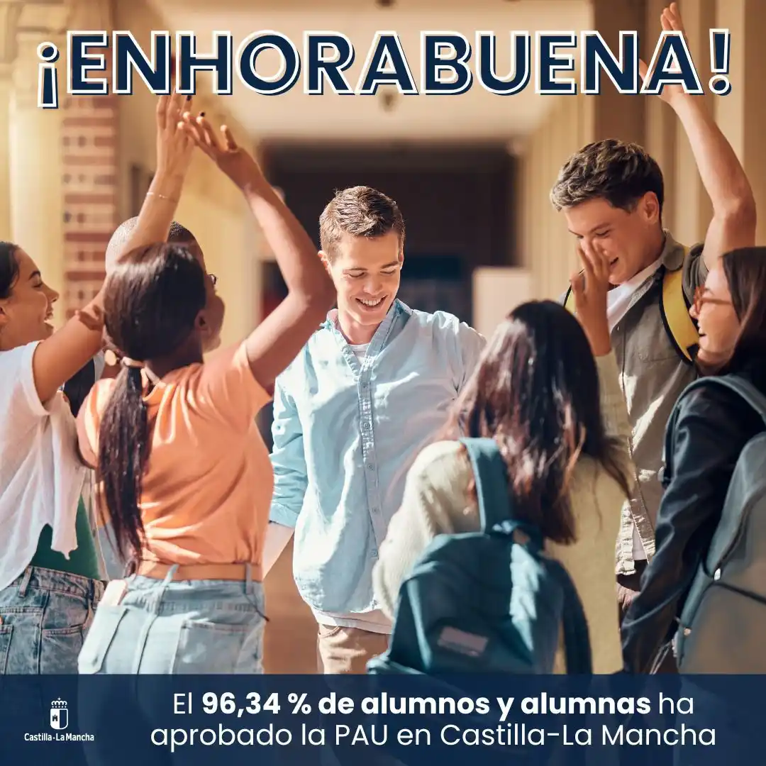 Image from Junta de Comunidades de Castilla-La Mancha: 👏 *¡Felicidades a todo el alumnado de CLM que ha aprobado la PAU!* 👏...