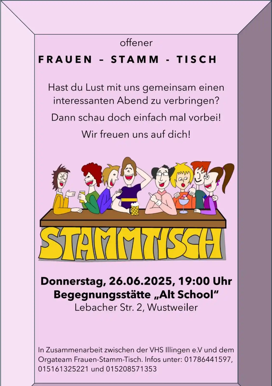 Image from Wustweiler: FRAUEN-STAMM-TISCH Am Donnerstag, 26.06.2025, 19:00 Uhr, ist es wieder...