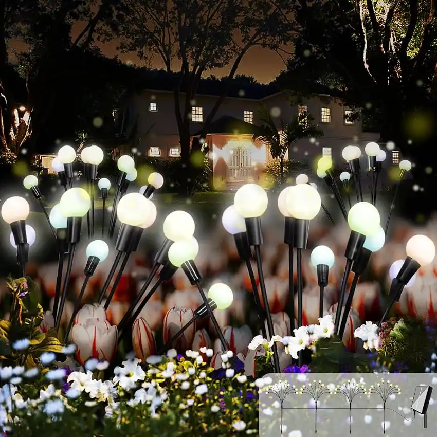 Image from Offerte Toste: 💡 hangyiwei Luci Solari Esterno - 4 Pezzi 10 LED Lucciole Solari da G...