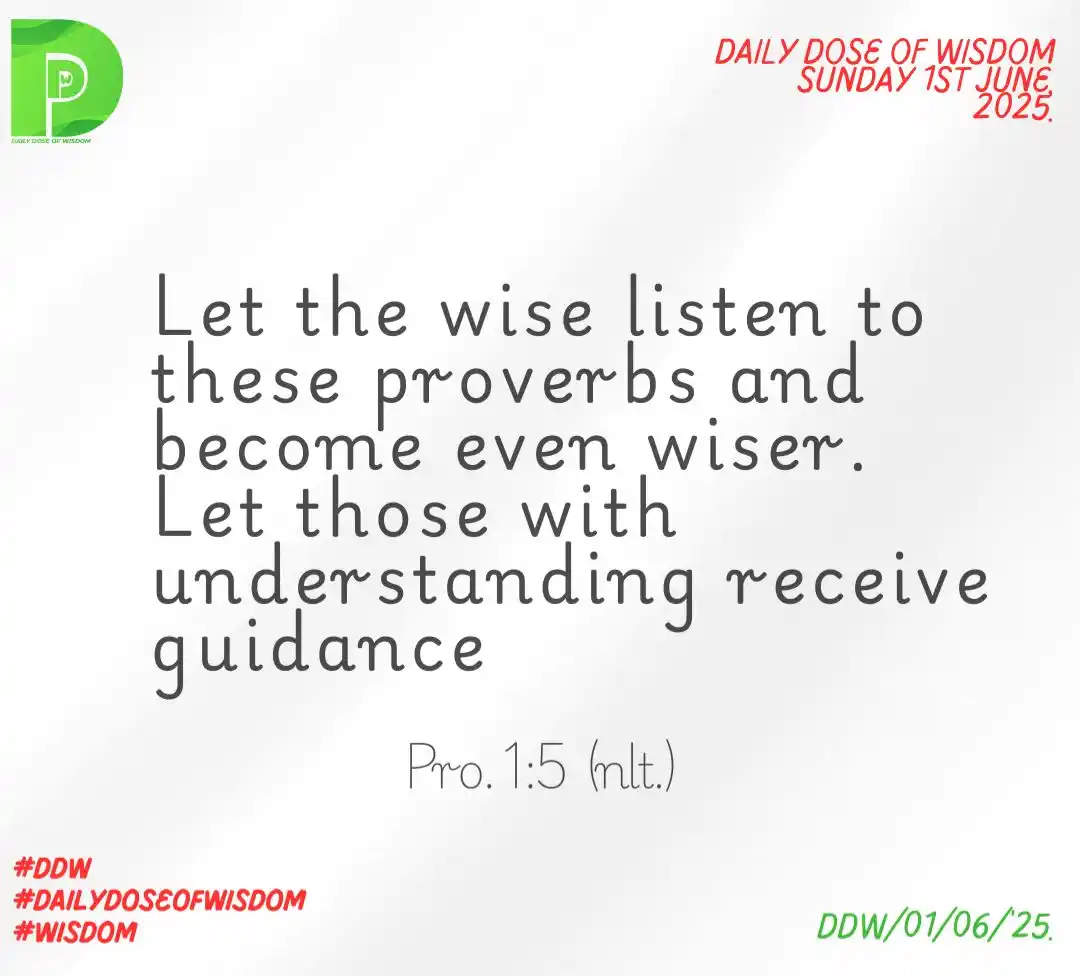 Image from Daily Dose of Wisdom : Happy New Month son. As we bigin this new season today; I’m here to ...