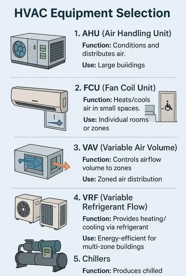 Image from HVAC Technical Support: HVAC Equipment Selection - Key Components & Applications 1. AHU (Air ...