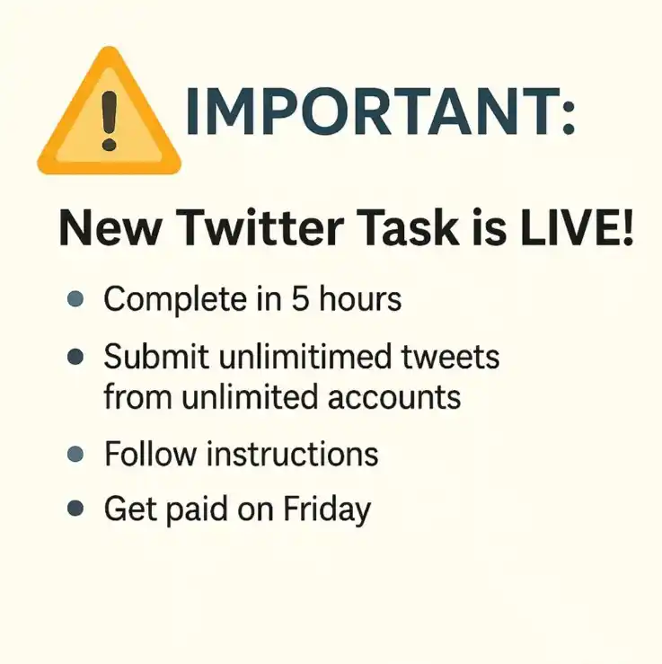 Image from DoTasks: 🚨 IMPORTANT UPDATE for All DoTasks Users! 🔥 New Twitter Task is LIV...
