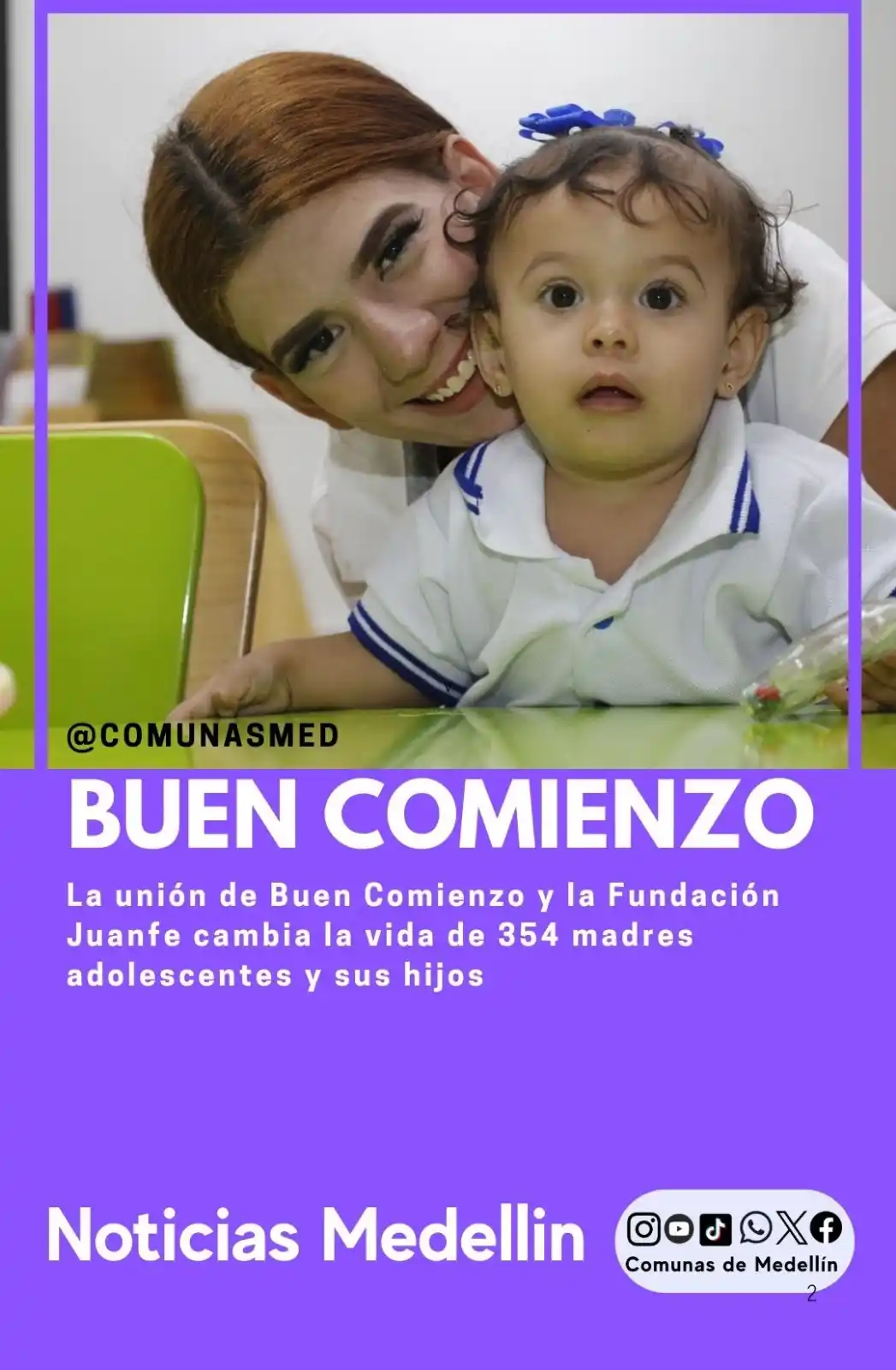 Image from Noticias De Medellín: La unión de Buen Comienzo y la Fundación Juanfe cambia la vida de 354...