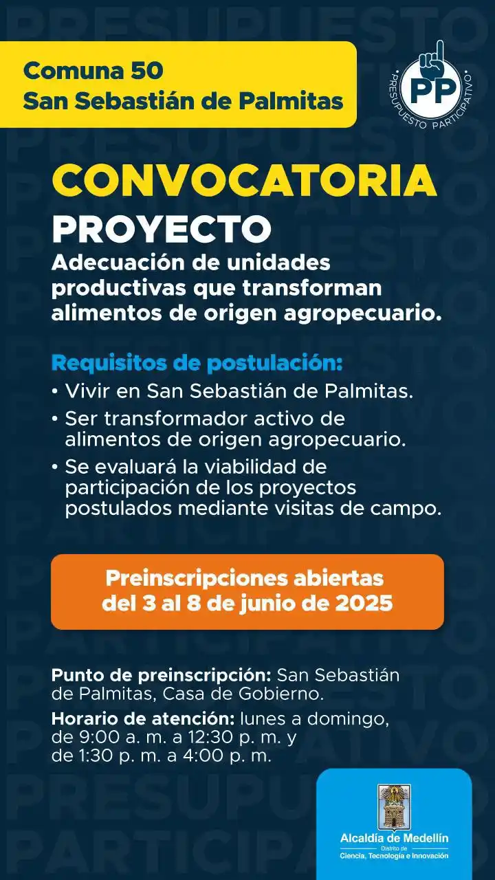 Image from Noticias De Medellín: 🎉 ¡PALMITAS! 🎉 ¡Atención emprendedores de la Comuna 50, San Sebastiá...