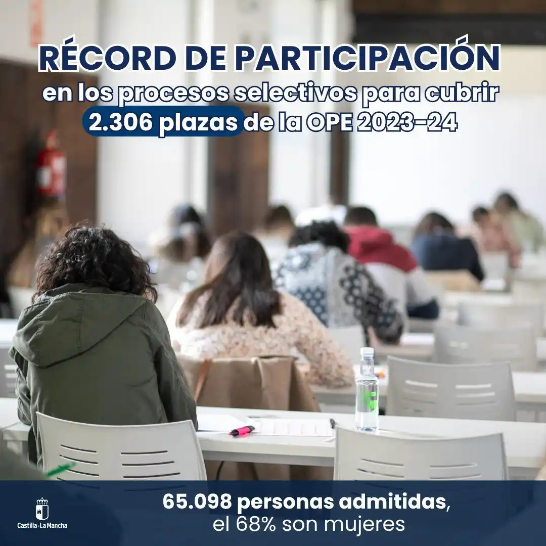 Image from Junta de Comunidades de Castilla-La Mancha: 📢 *Récord de participación en los procesos selectivos para cubrir 2.3...
