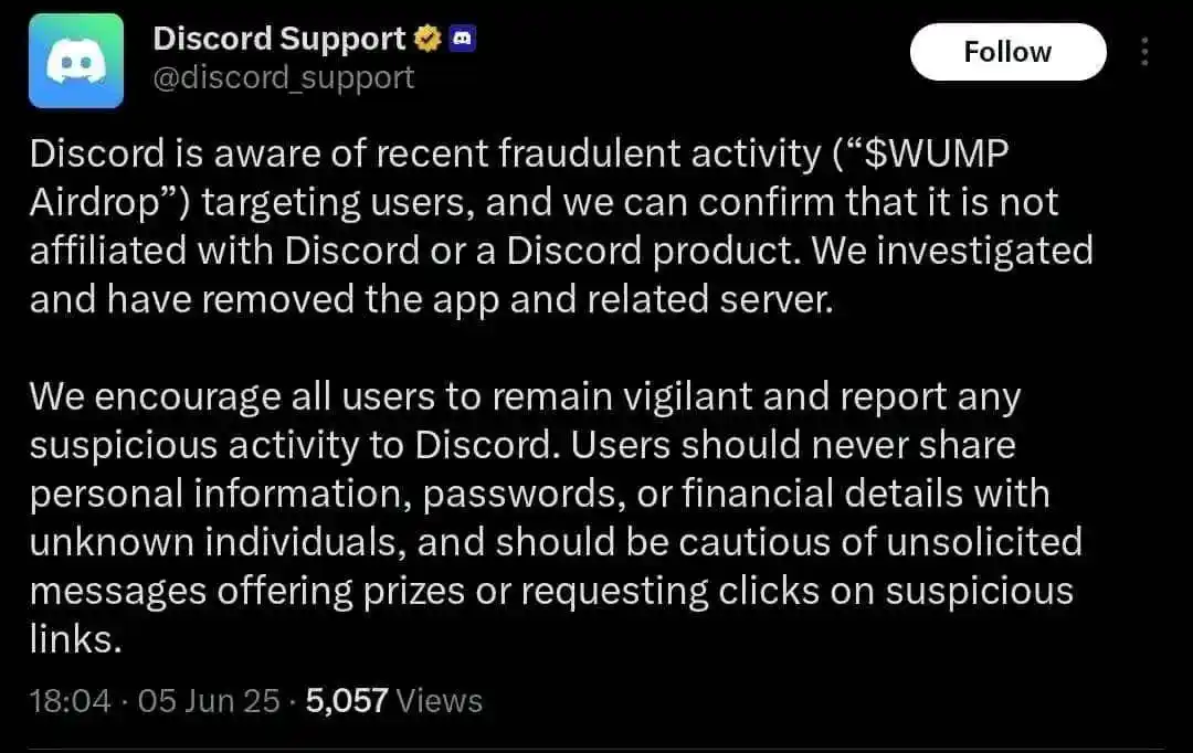 Image from CRYPTO TRACKER 📈🥇: SCAM ALERT ⚠️ The WUMP Airdrop has been confirmed as a scam project b...