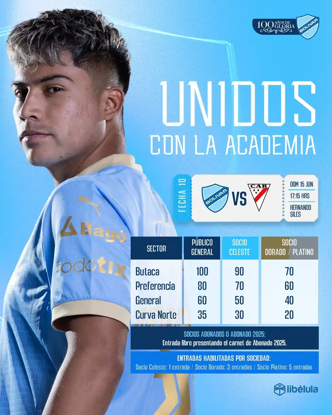 Image from Club Bolívar: ¡Se viene un partido muy importante! 🔥💙 Este domingo, volvemos al S...