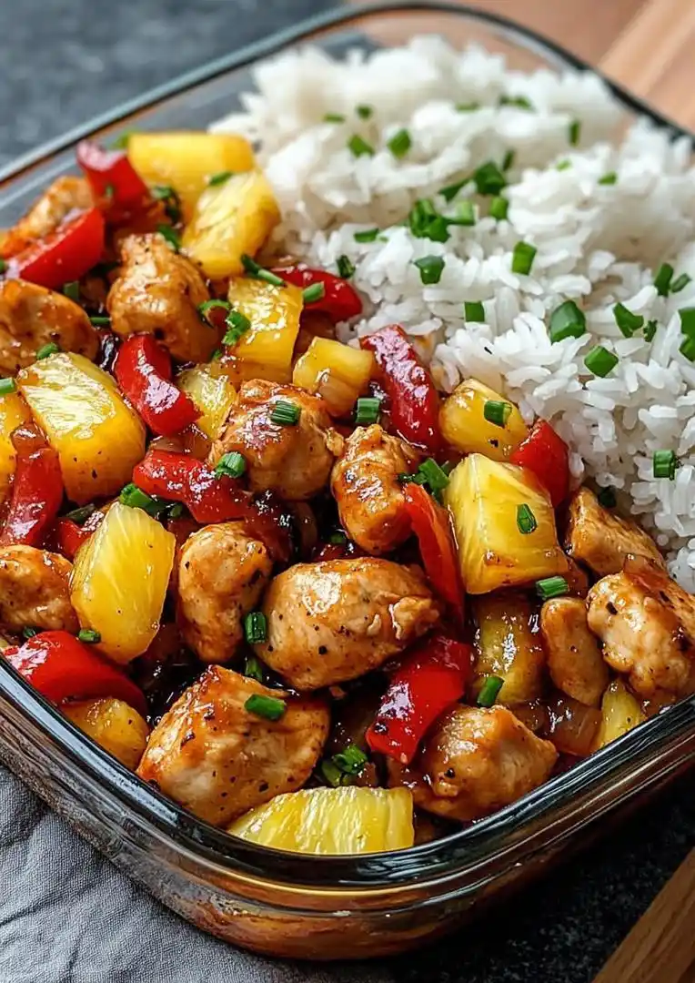 Image from Cooking And Baking Recipes Zim: 🍍🌶️🍗🍚🥢 Sweet & Spicy Pineapple Chicken Stir-Fry Bowl This vibrant...